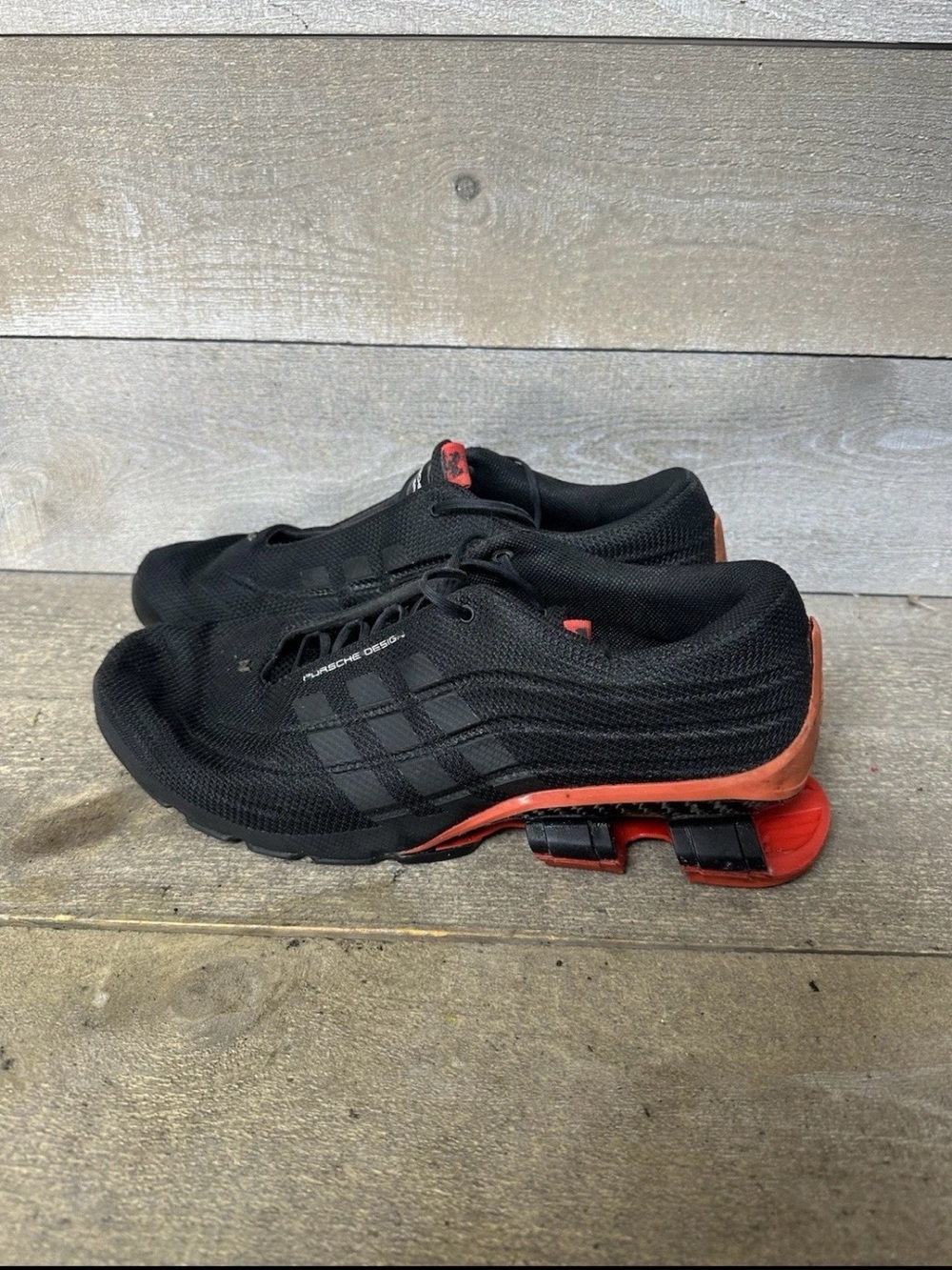 Adidas Porsche Sport Design Bounce S4 Mens Shoe Size 11 Black Red Carbon Fiber